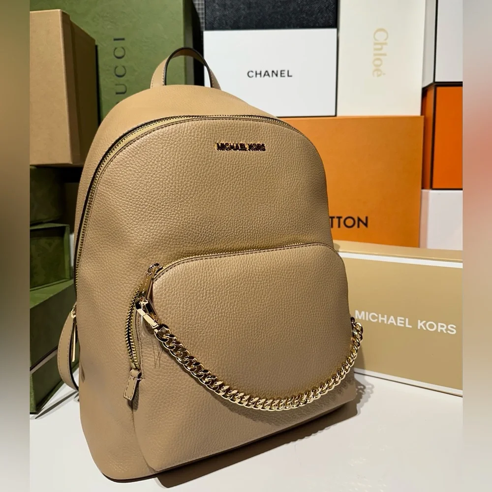 🆕MICHAEL KORS JET SET MD W/chain Non-leather Vegan Material